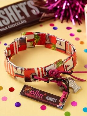 Rollin for Hershey’s Recycled Candy Wrapper Bracelet NWT Adjustable Handmade